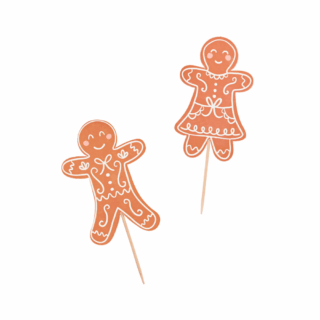 gingerbread poppetjes cocktailprikkers kerst