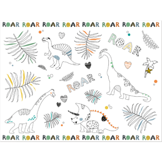 Placemats met Kleurplaat – Dino