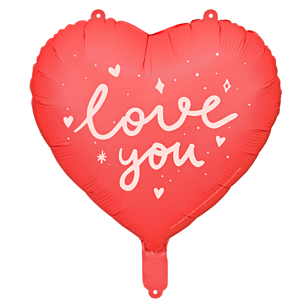 Folieballon Rood Hart - 'Love You' - Image 2