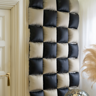 Backdrop - Zwarte & Beige Ballonnen