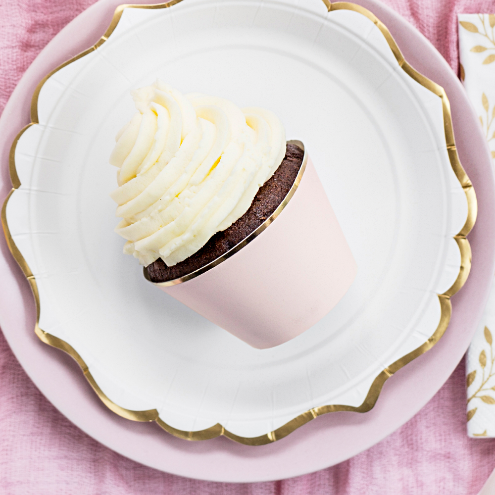 Cupcake Wikkels Roze & Goud - 6 stuks