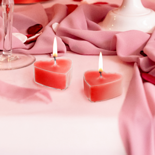 Waxinelichtjes - Hart Rood