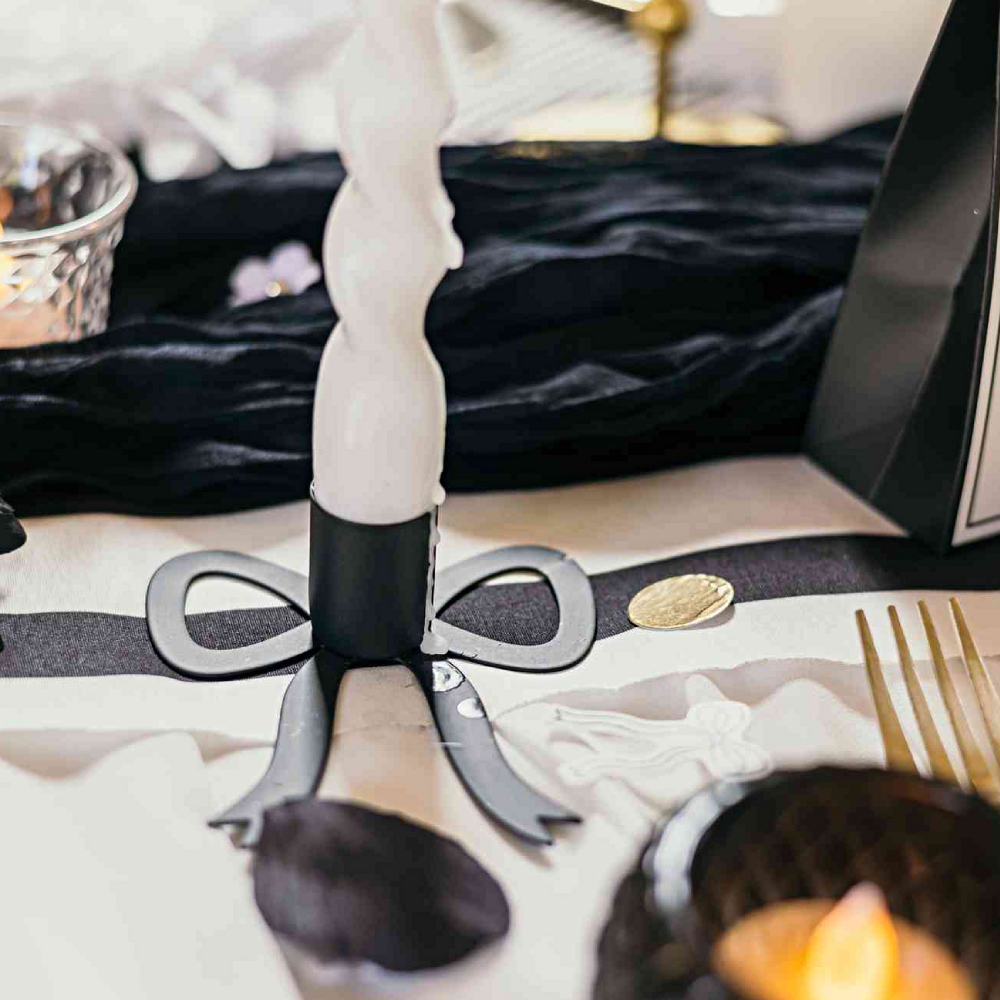 Kaarsenhouder – Zwarte Strik - Afbeelding 2