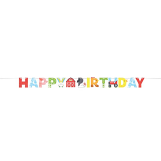 Alternative view of Letterslinger 'Happy Birthday' - Boerderijdieren