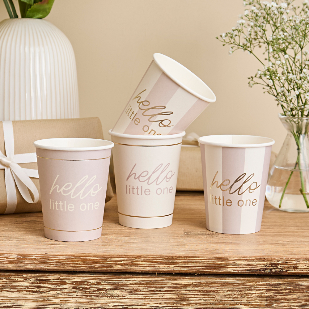 Beige Bekers Gestreept – Hello Little One