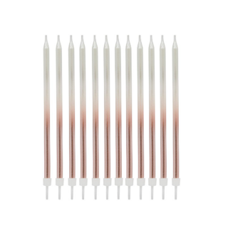 Alternative view of Taart Kaarsen Ombre Rosé Goud – 12 stuks