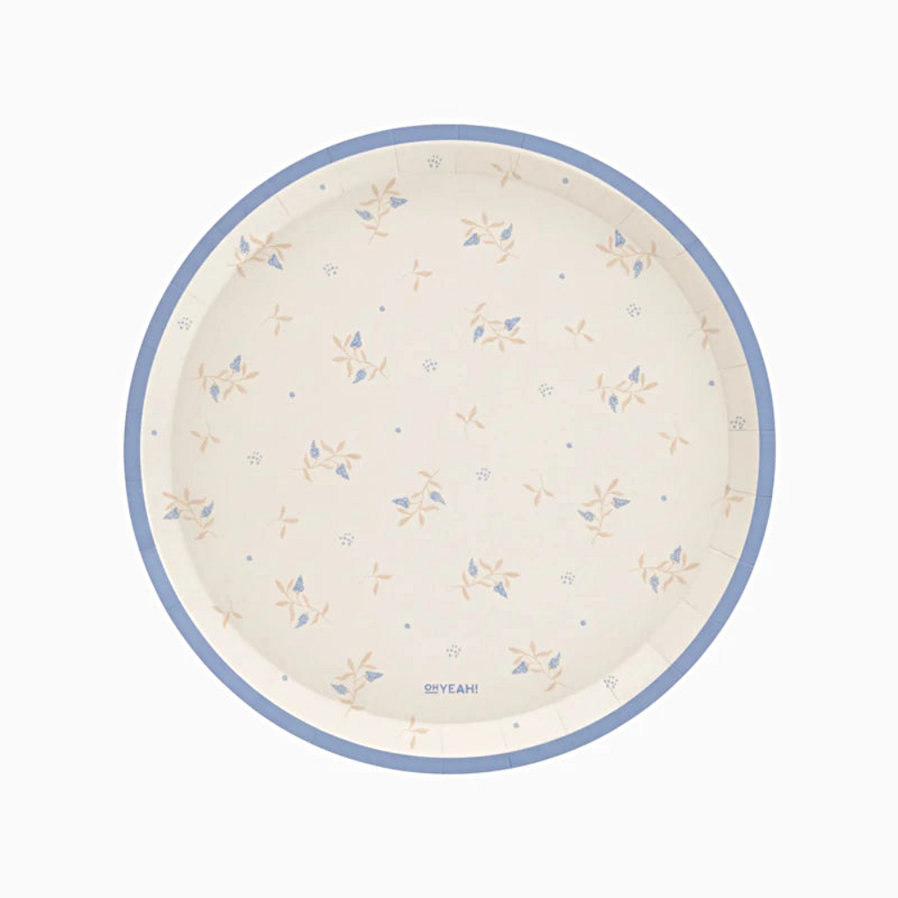 Bordjes met Blauwe Bloemen - 23 CM - Afbeelding 2