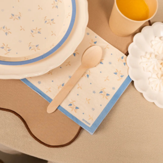Servetten met Blauwe Bloemen - 20 stuks