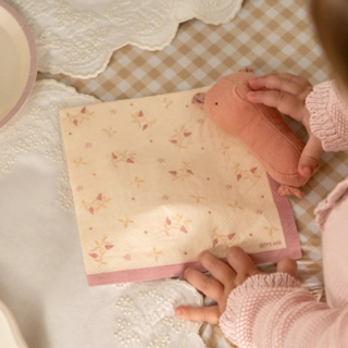 Servetten met Roze Bloemen - 20 stuks