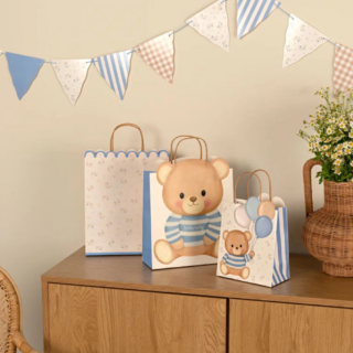 Alternative view of Grote Cadeautasjes met Blauwe Beertjes - 3 stuks