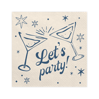 Servetten Let's Party - Martiniglas