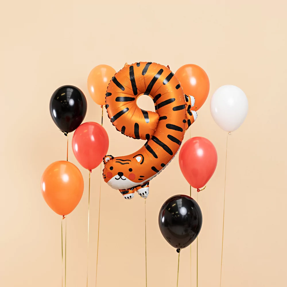 folieballon tijger cijfer 9