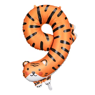 folieballon tijger cijfer 9