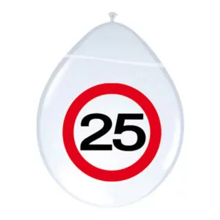 Ballonnen - Verkeersbord 25 - 8 stuks