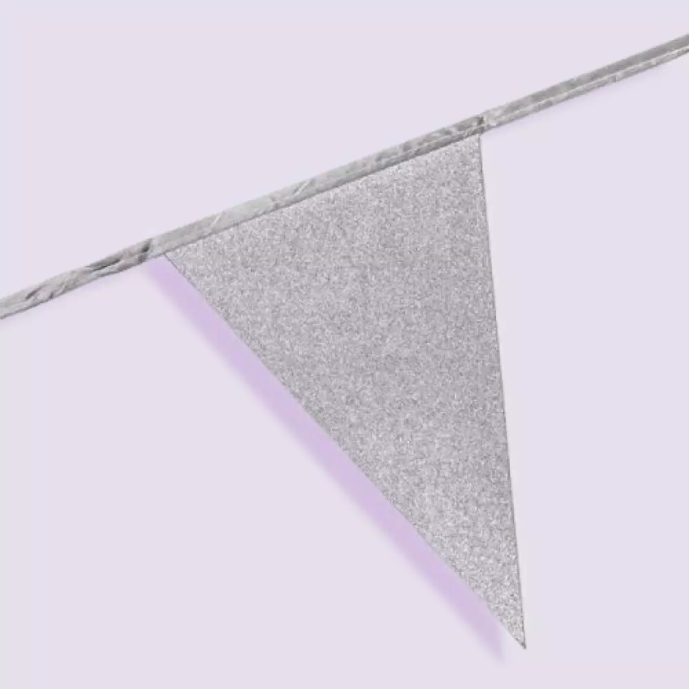 Vlaggetje met zilveren glitters