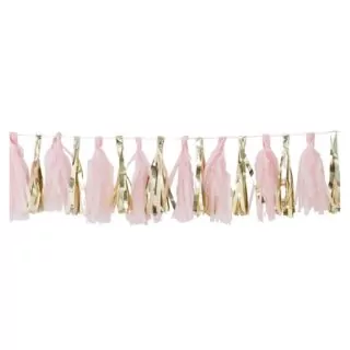 Tassel Slinger Roze Goud - 2 Meter