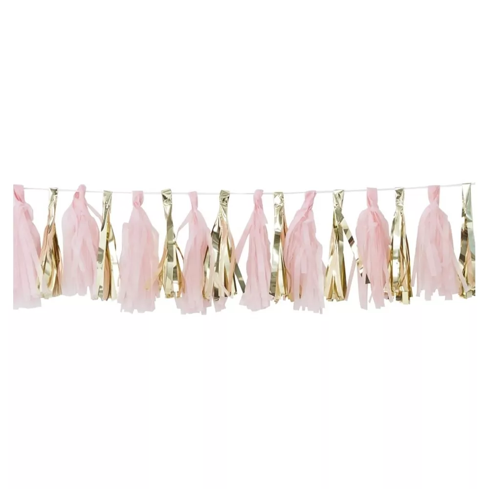 Tassel Slinger Roze Goud - 2 Meter