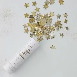 Confetti Shooter Sterren Goud - 15 centimeter