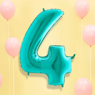 Cijfer 4 Turquoise – 100 Centimeter