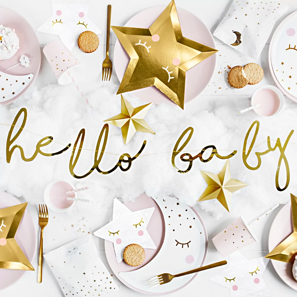 gouden babyshower versiering