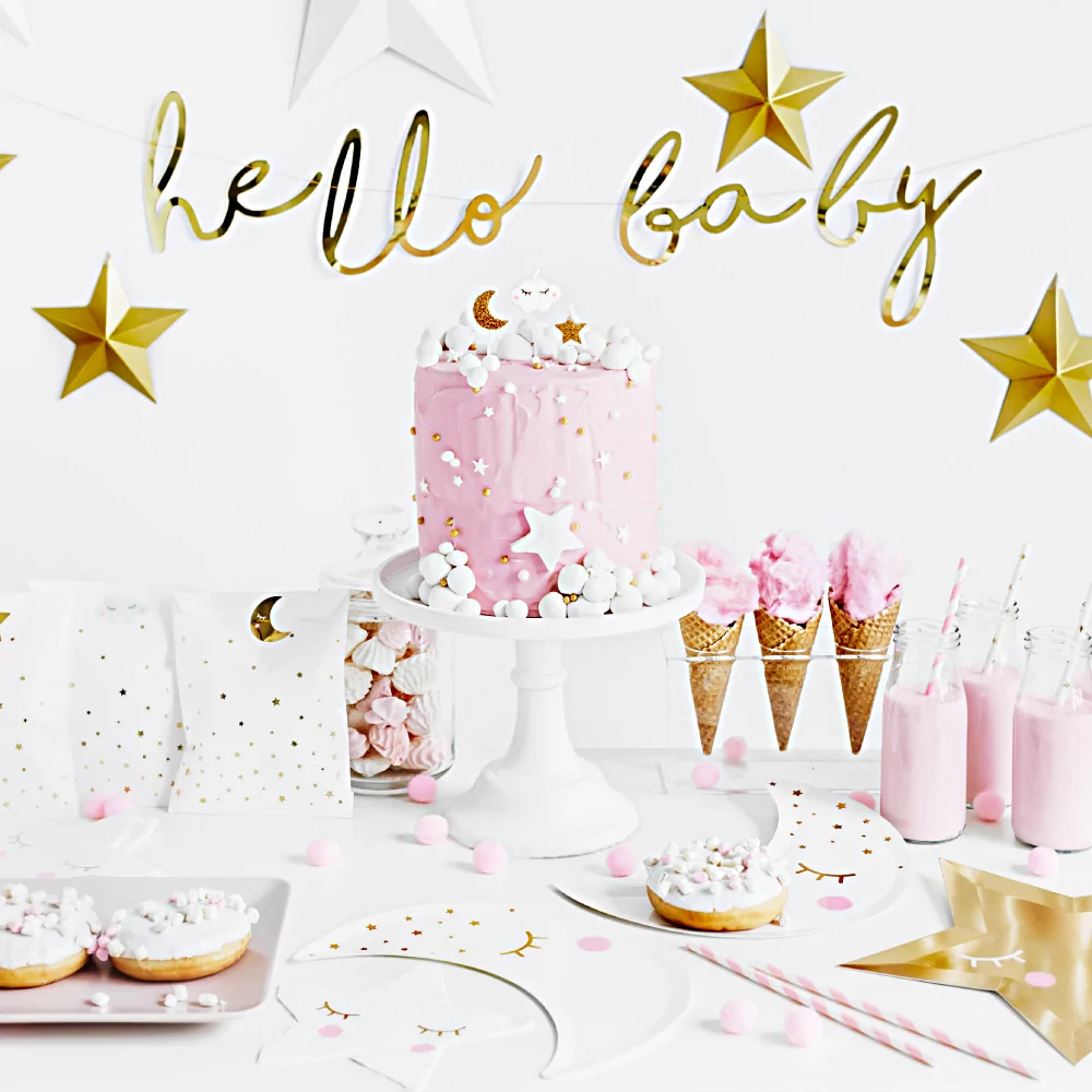 gouden babyshower versiering