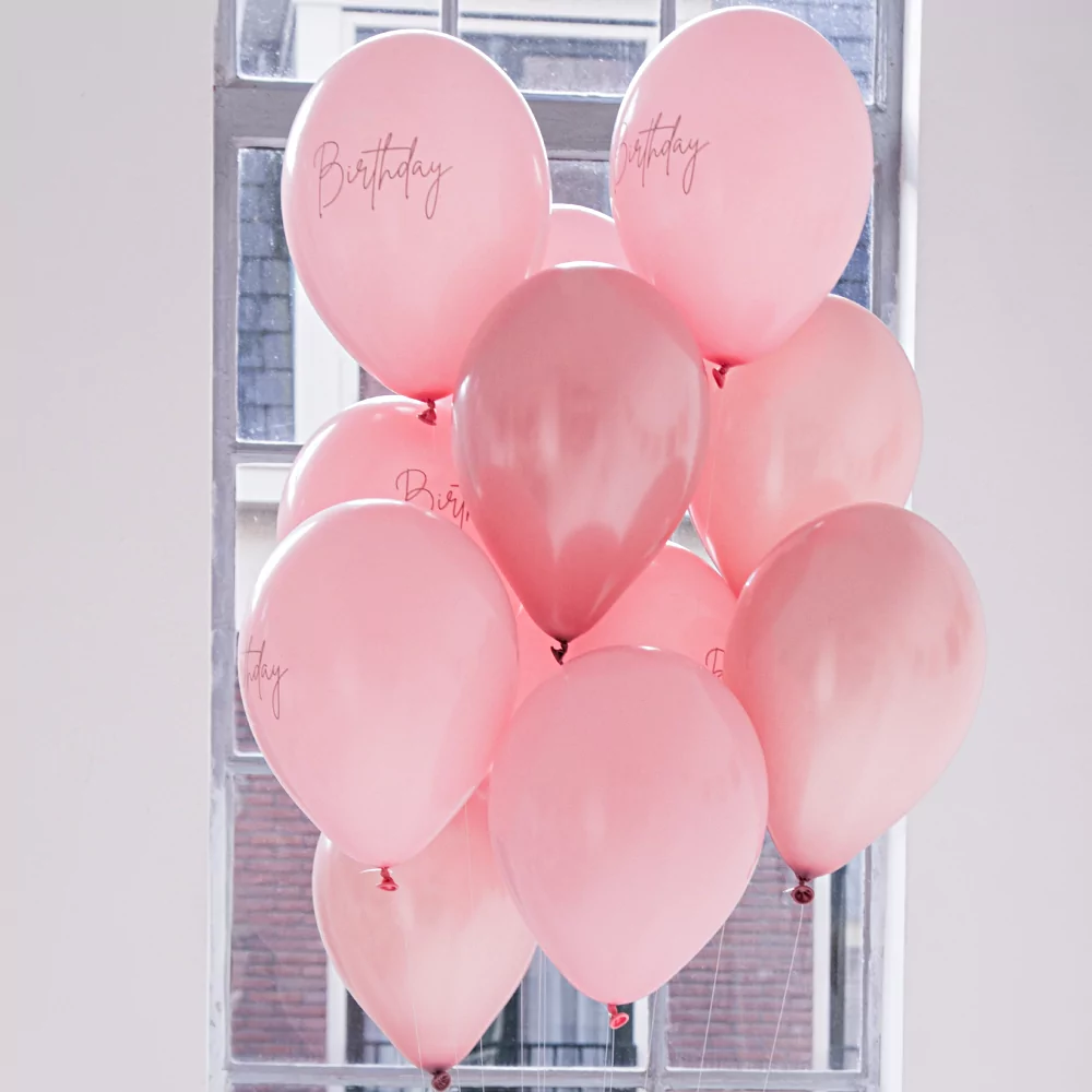 set lichtroze ballonnen