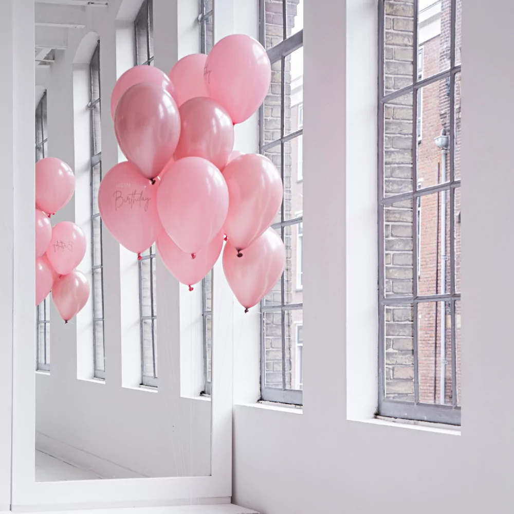 set lichtroze ballonnen