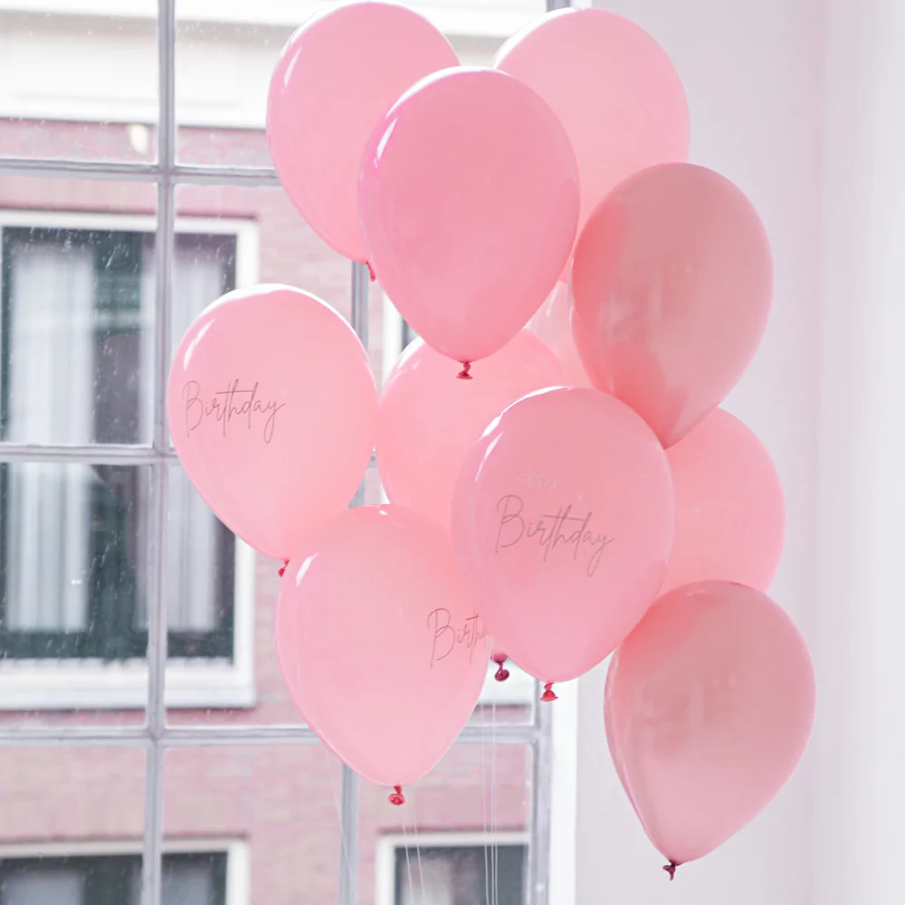 set lichtroze ballonnen