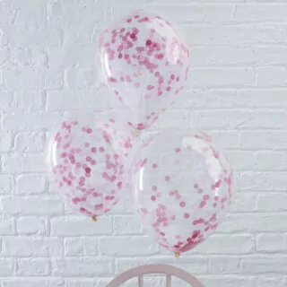 Ballonnen Confetti Roze - 5 stuks