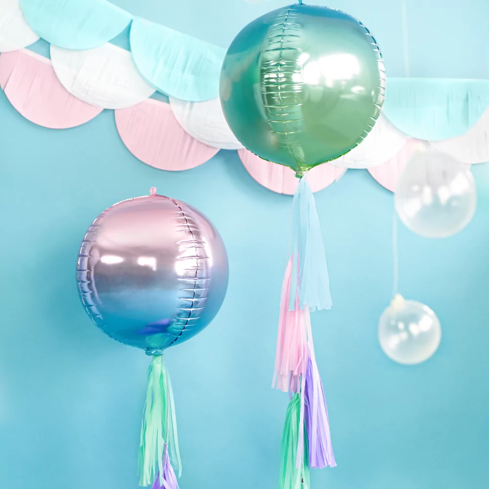 paars en blauwe en geel met blauwe ombre ballonnen