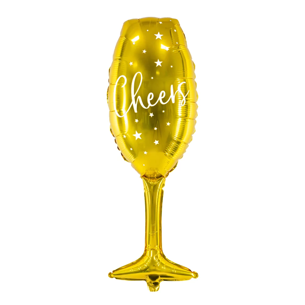 gouden champagneglazen folieballon