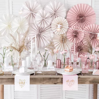 waaiers beige en roze
