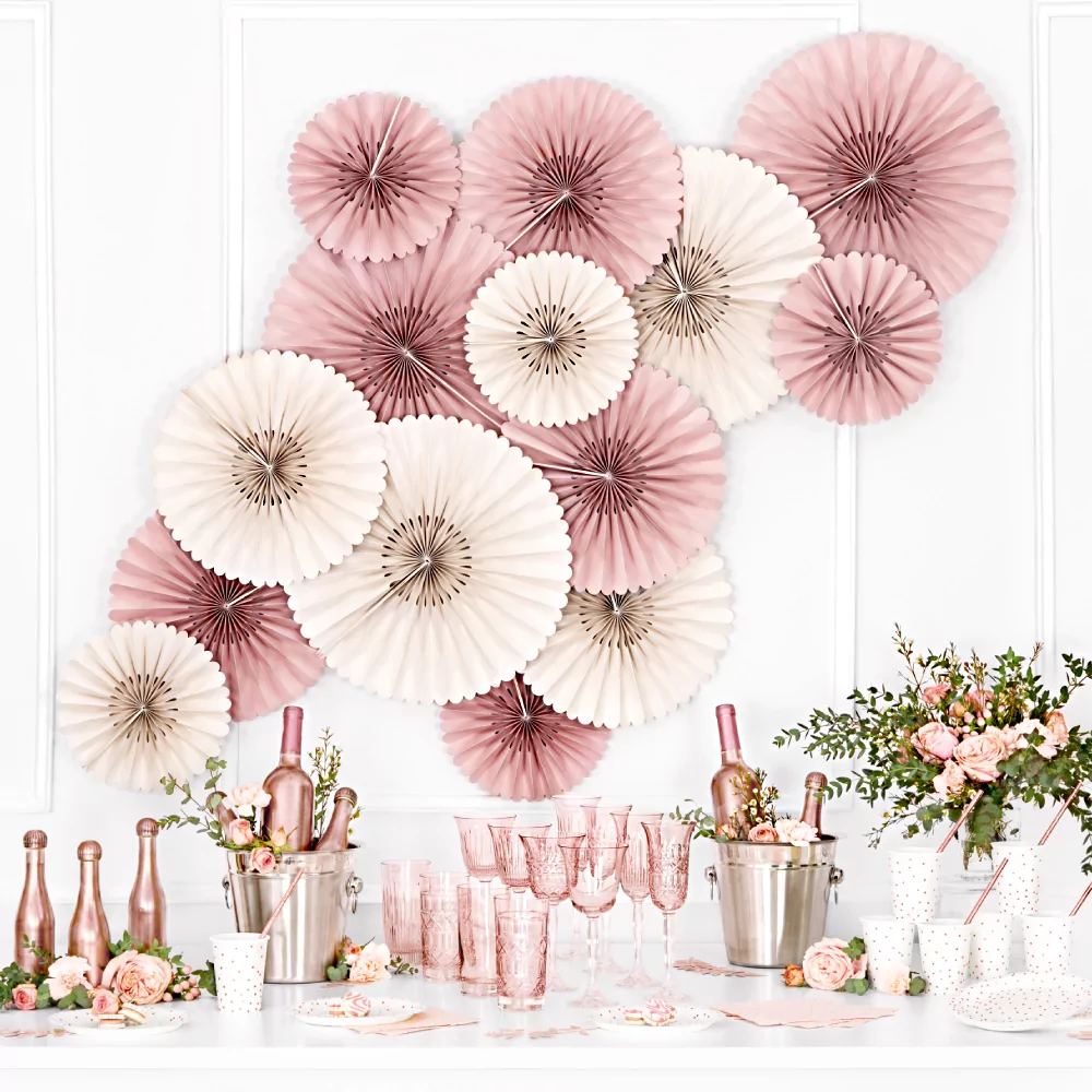waaiers beige en roze