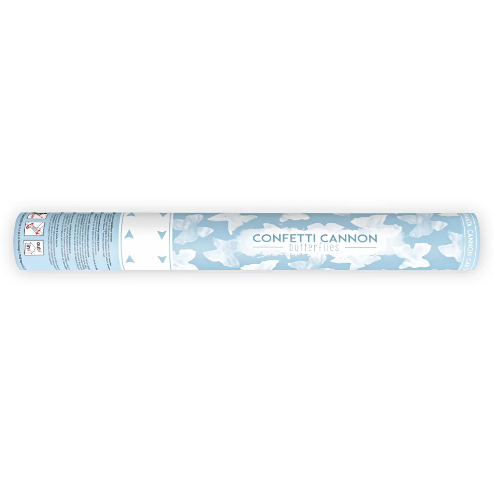 blauw met witte confetti shooter