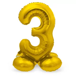 Folieballon met Standaard Goud - Cijfer 3