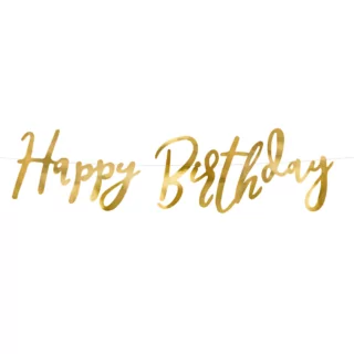 gouden happy birthday slinger
