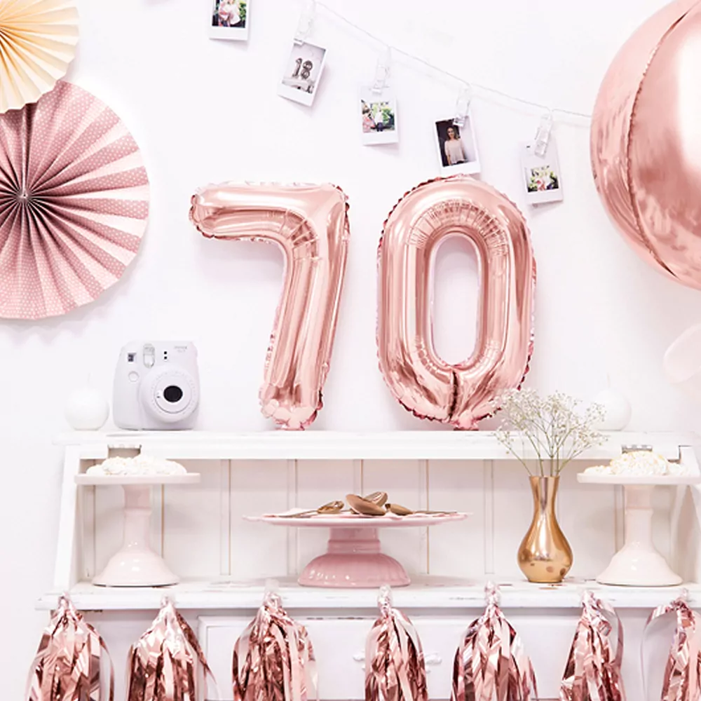 Folieballon Cijfer 7 (35 cm) - Rosé Goud