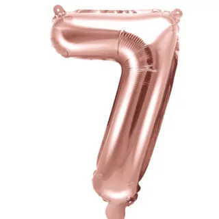Rosé gouden folieballon cijfer 7