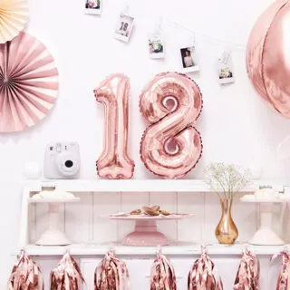 Folieballon Cijfer 8 (35 cm) - Rosé Goud