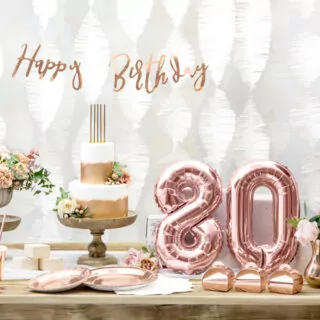 Folieballon Cijfer 8 (35 cm) - Rosé Goud