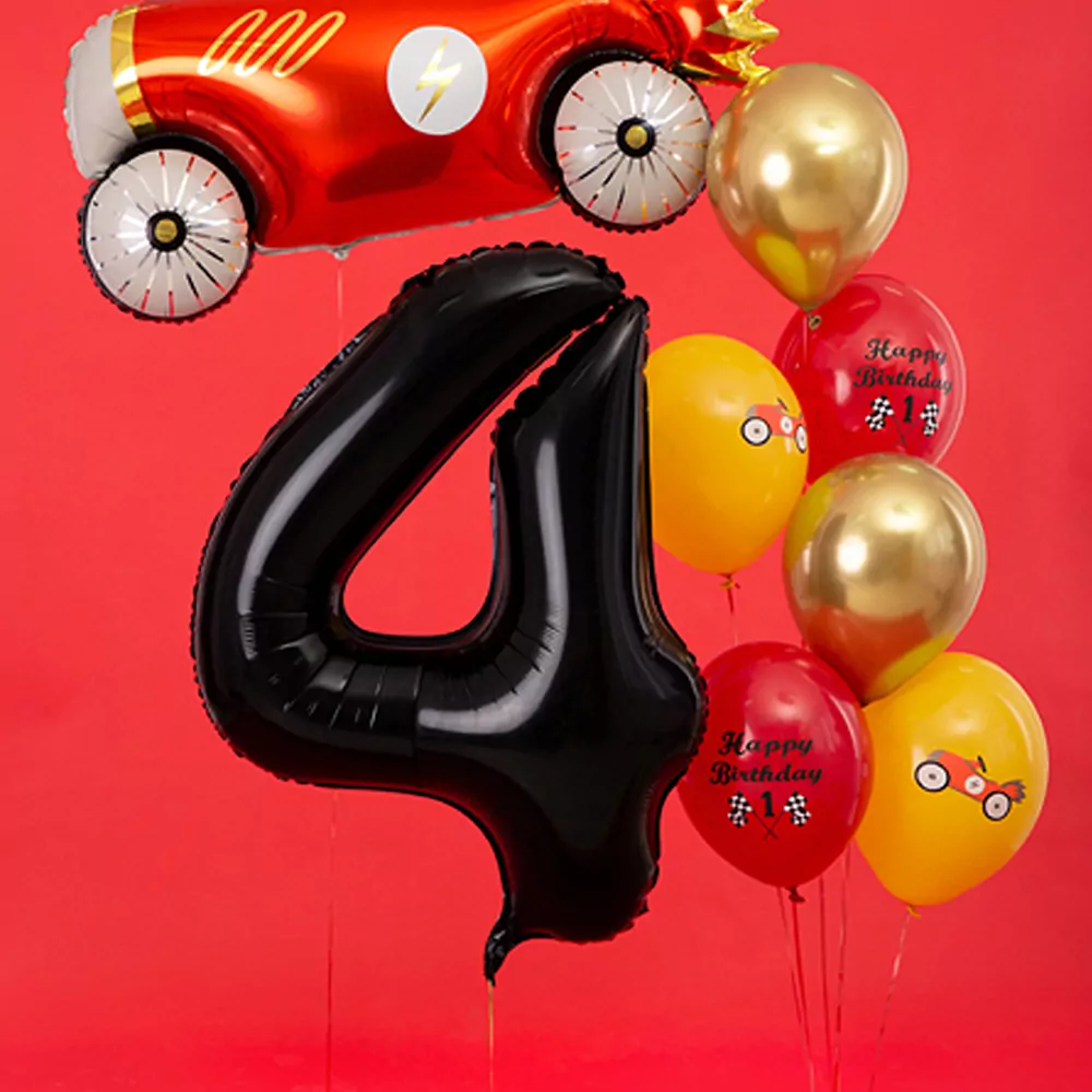 Foliecijfer 4 - Zwart 86 cm