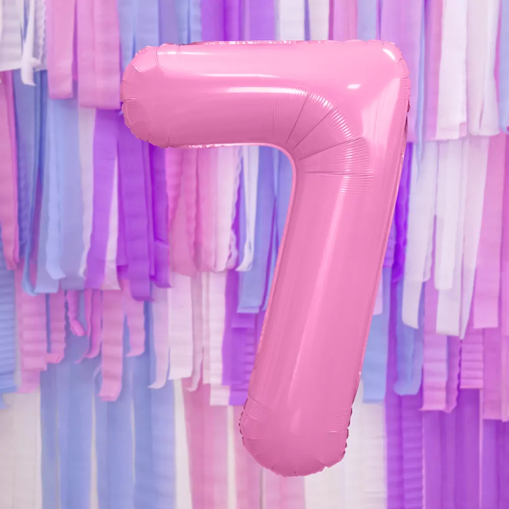 Foliecijfers 9 - Lichtroze 86 cm