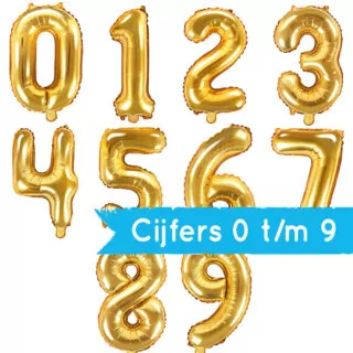 Folieballon Cijfer 2 (35 cm) - Goud