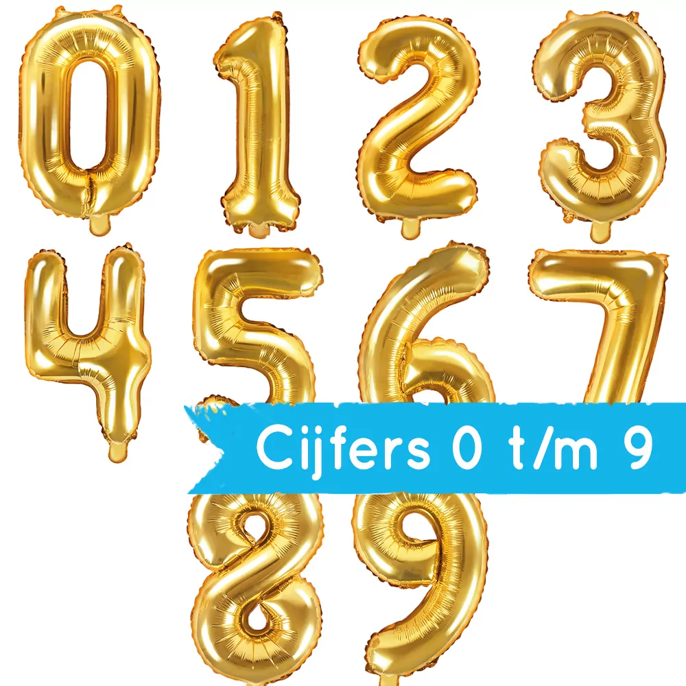 Folieballon Cijfer 7 (35 cm) - Goud