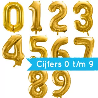 Folieballon Cijfer 1 (86 cm) - Goud