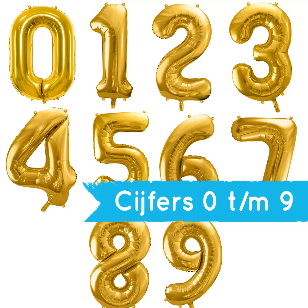 Folieballon Cijfer 6 (86 cm) - Goud