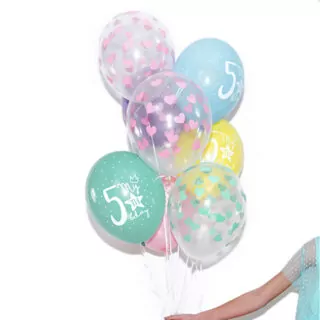 Ballonnen Transparant Mint Hartjes - 6 stuks