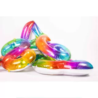 Folieballon Cijfer 6 (81 cm) - Regenboog