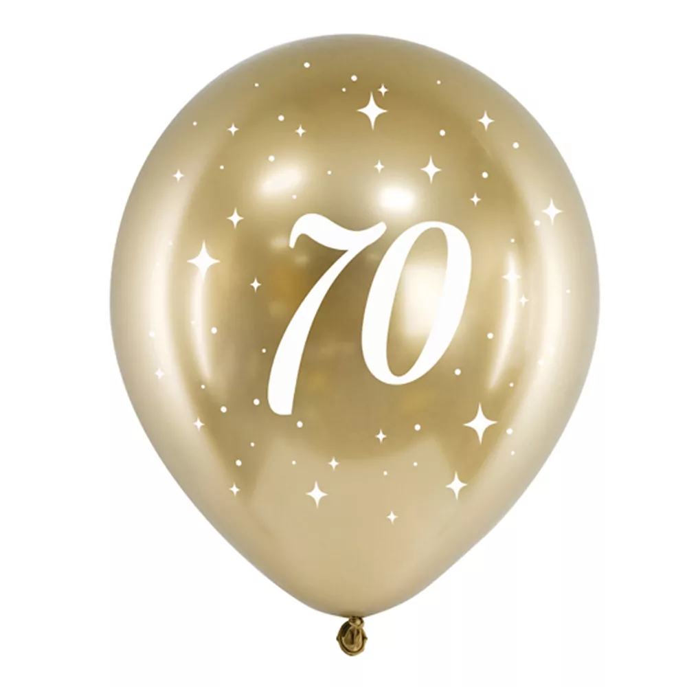 Ballonnen '70' Goud - 6 stuks