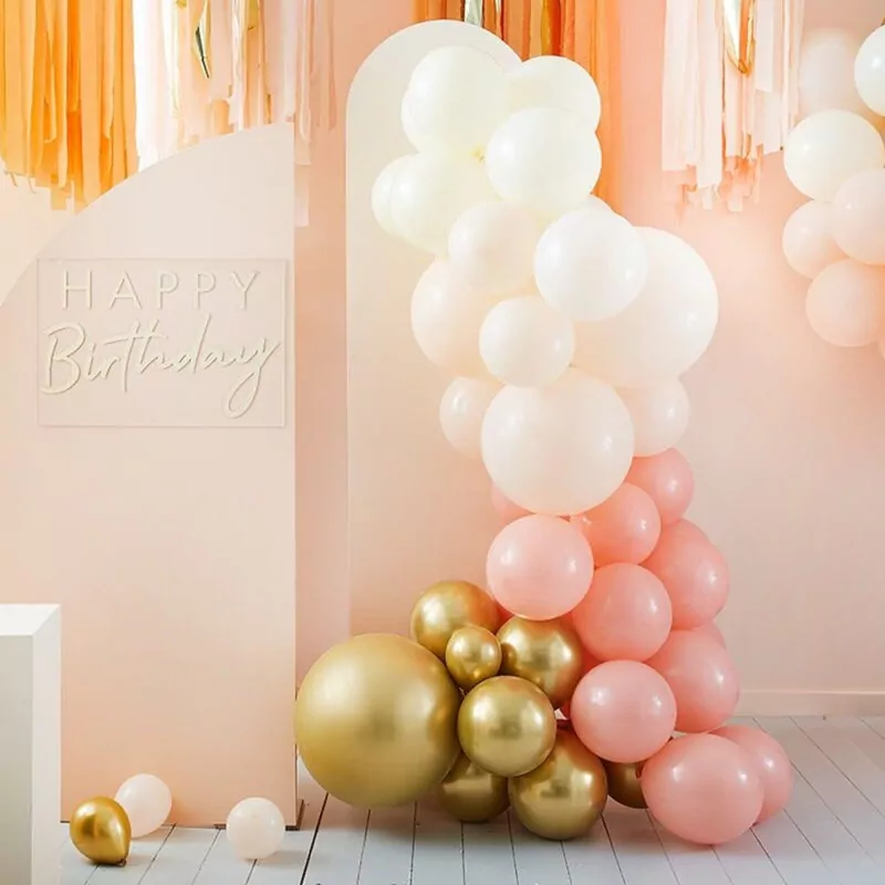 Ballonnenversiering Peach & Gold - 75 stuks
